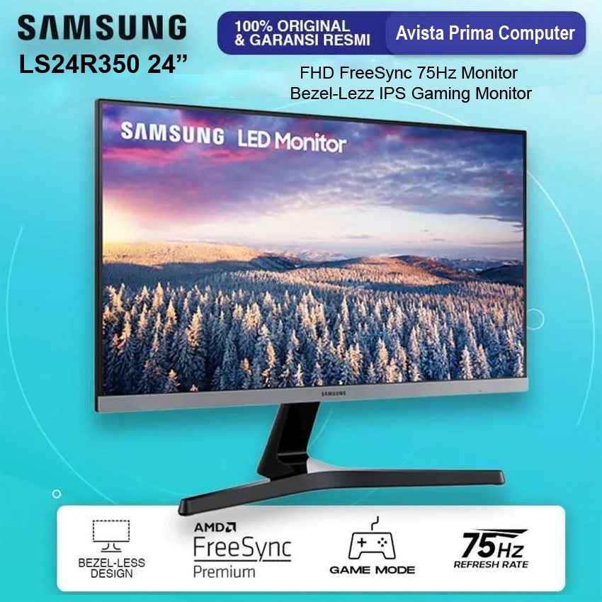 Jual SAMSUNG S24R350 LS24R350FZE 24" FHD 75Hz FreeSync IPS Gaming ...