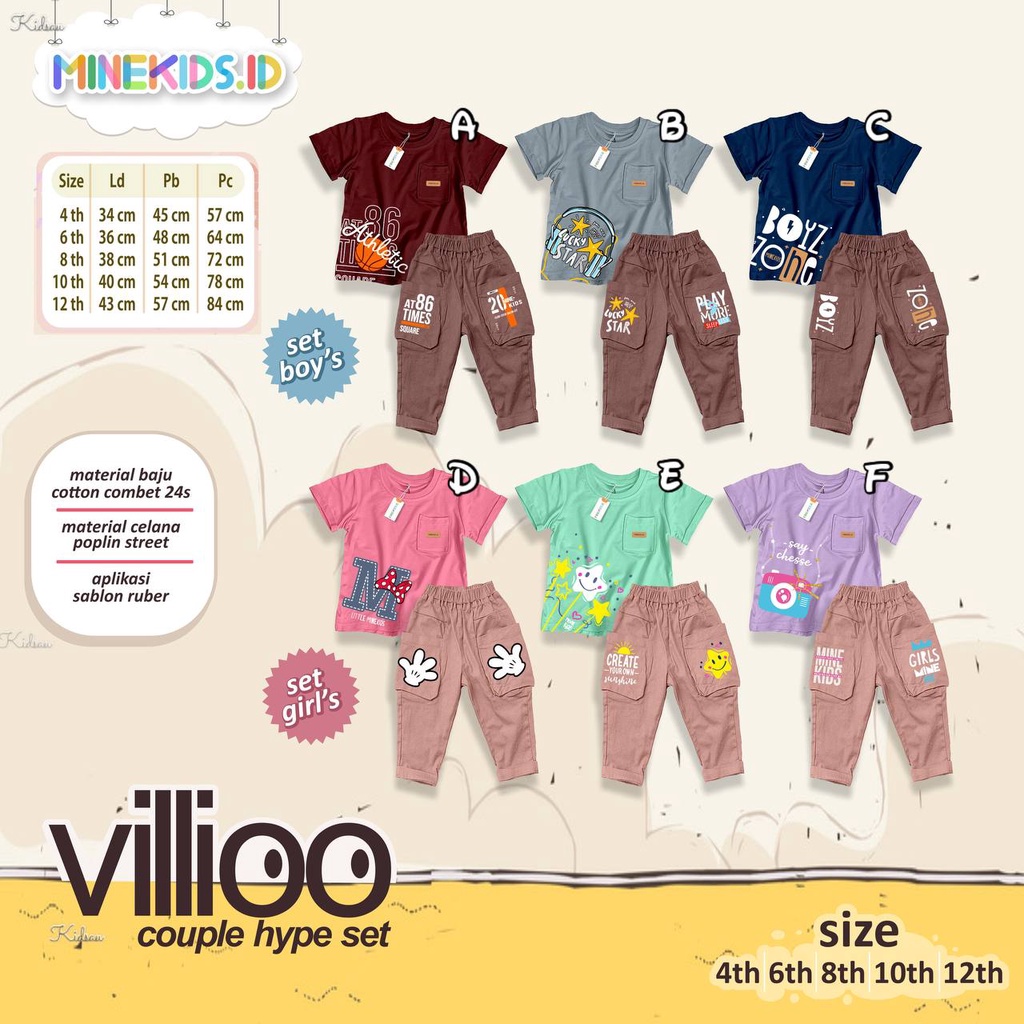 Setelan anak Villio Couple Hype Set By Minekids