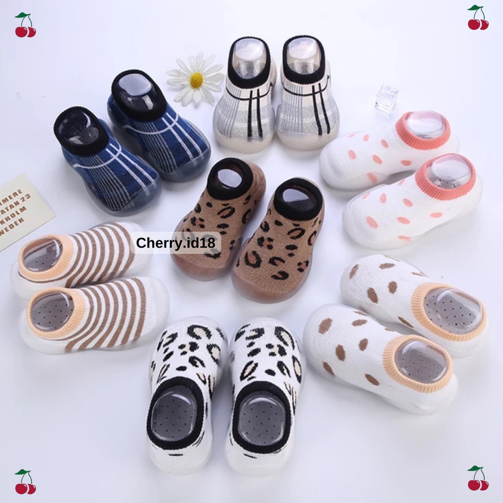 Cherry COD Sepatu Bayi &amp; Anak / Kaos Kaki Bayi Prewalker Bahan Anti Selip WZ05