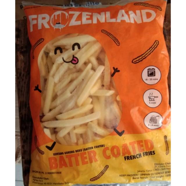 

Frozen land batter coated 1kg kentang goreng beku mentega