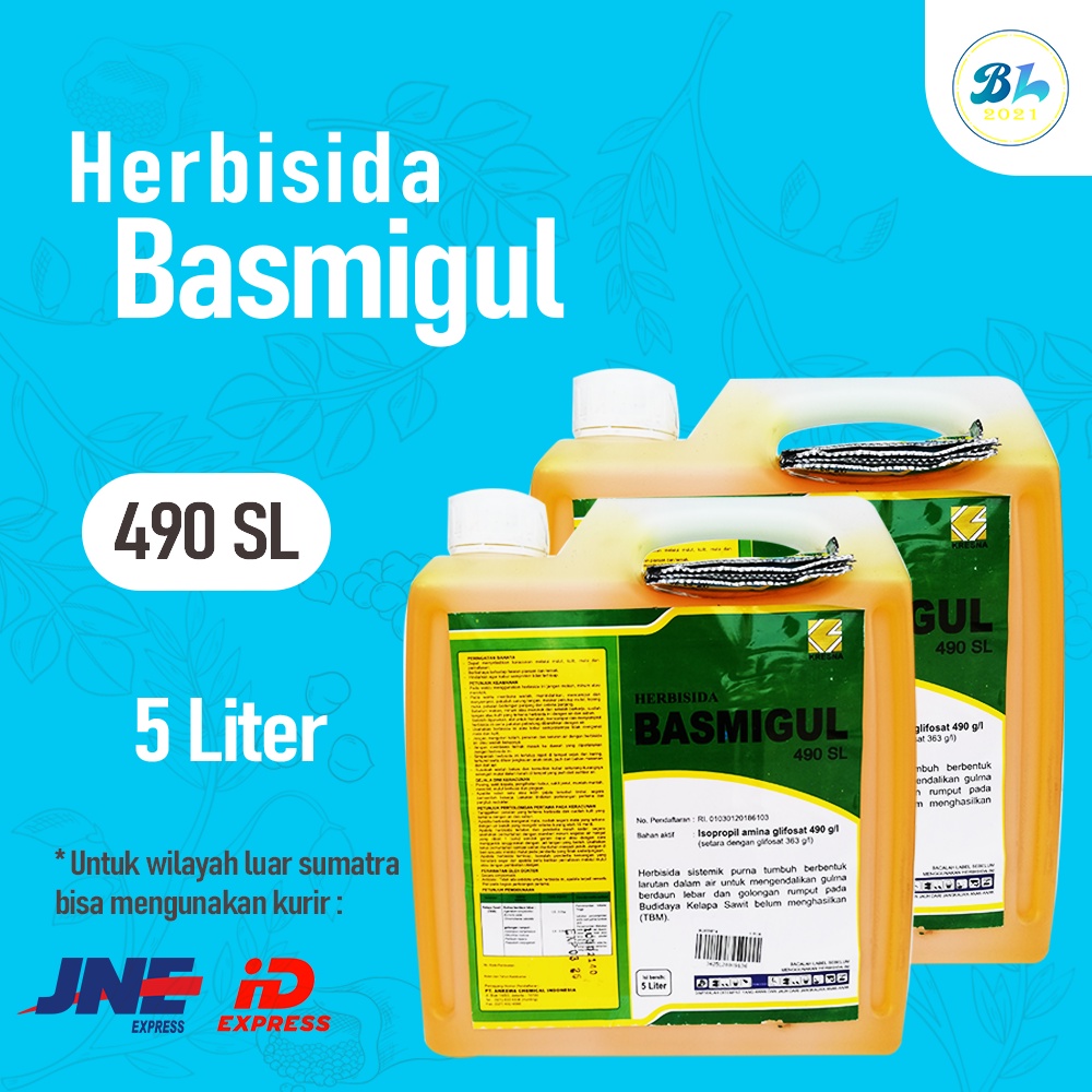 Herbisida Basmigul 490 SL 5 Liter. Untuk Membasmi Rumput dan Gulma