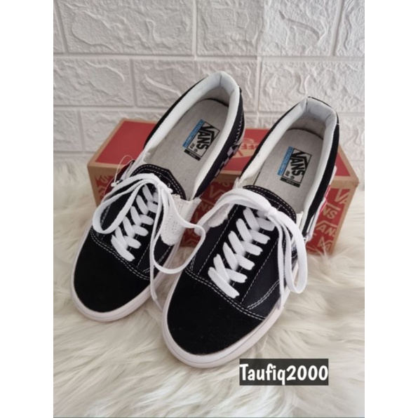 (BISA COD)SEPATU VANS SLIP ON CAP LX BLACK TRUE WHITE WAFFLE DT BNIB_VANS