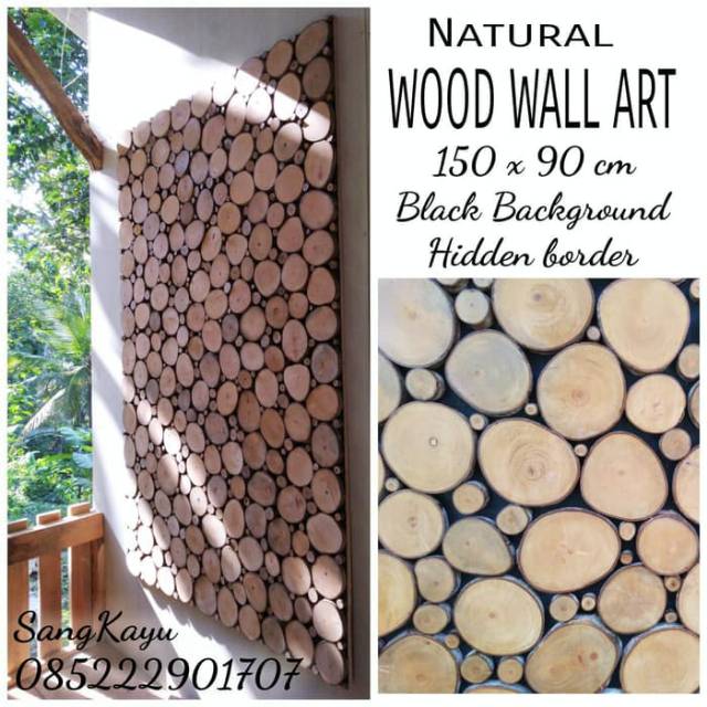 Wood wall art 150 x 90 cm Wallpaper hiasan dinding kayu Wall sticker