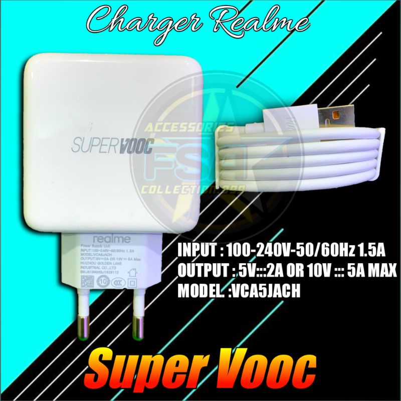 TRAVEL CHARGER REALME VOOC X 5A MAX FAST CHARGING USB TYPE C ORI By FC