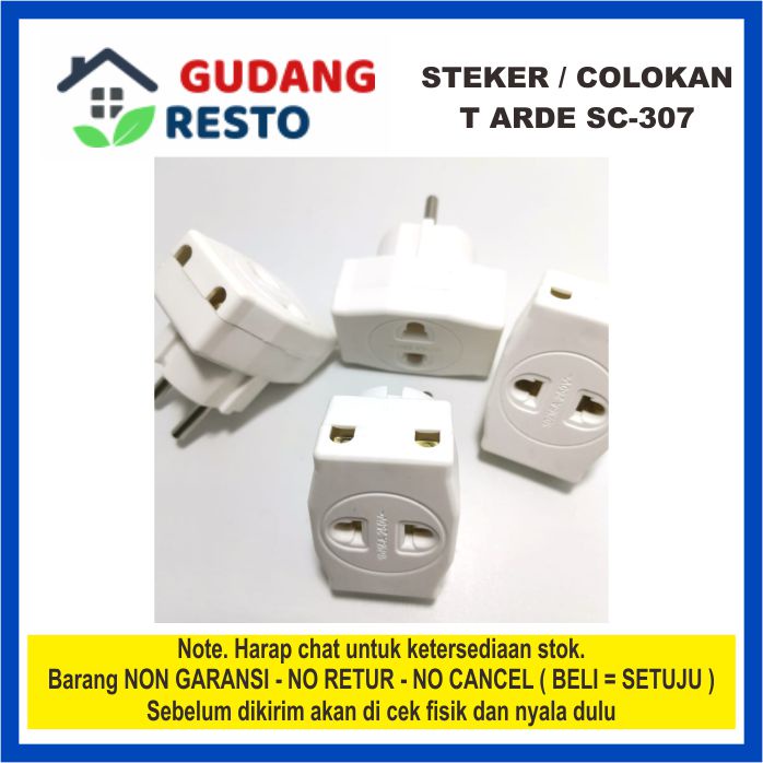 STEKER T ARDE 3 ARAH / LUBANG / CABANG MULTI COLOKAN SNI universal