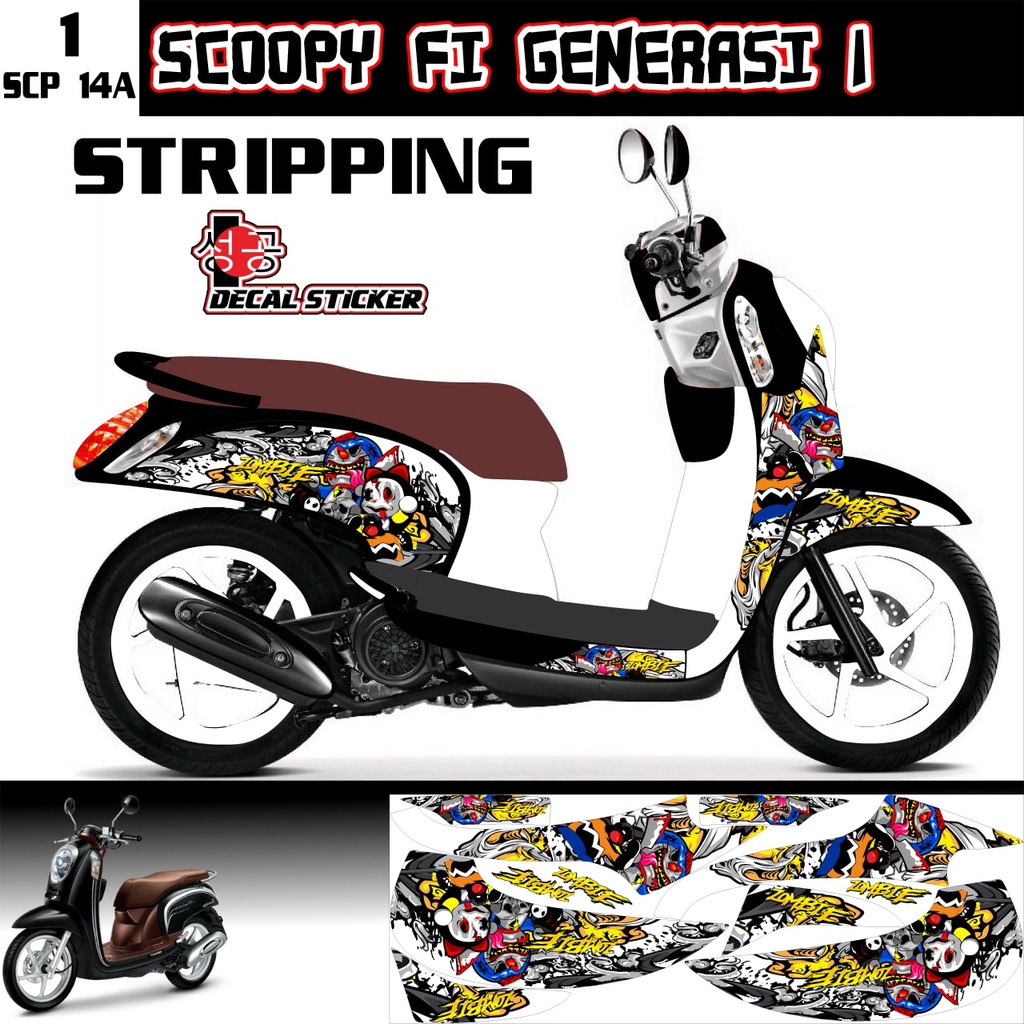 DECAL STICKER SCOOPY FI 2013 2014 2015 2016 ZOMBIE DORAEMON  SCP 14A