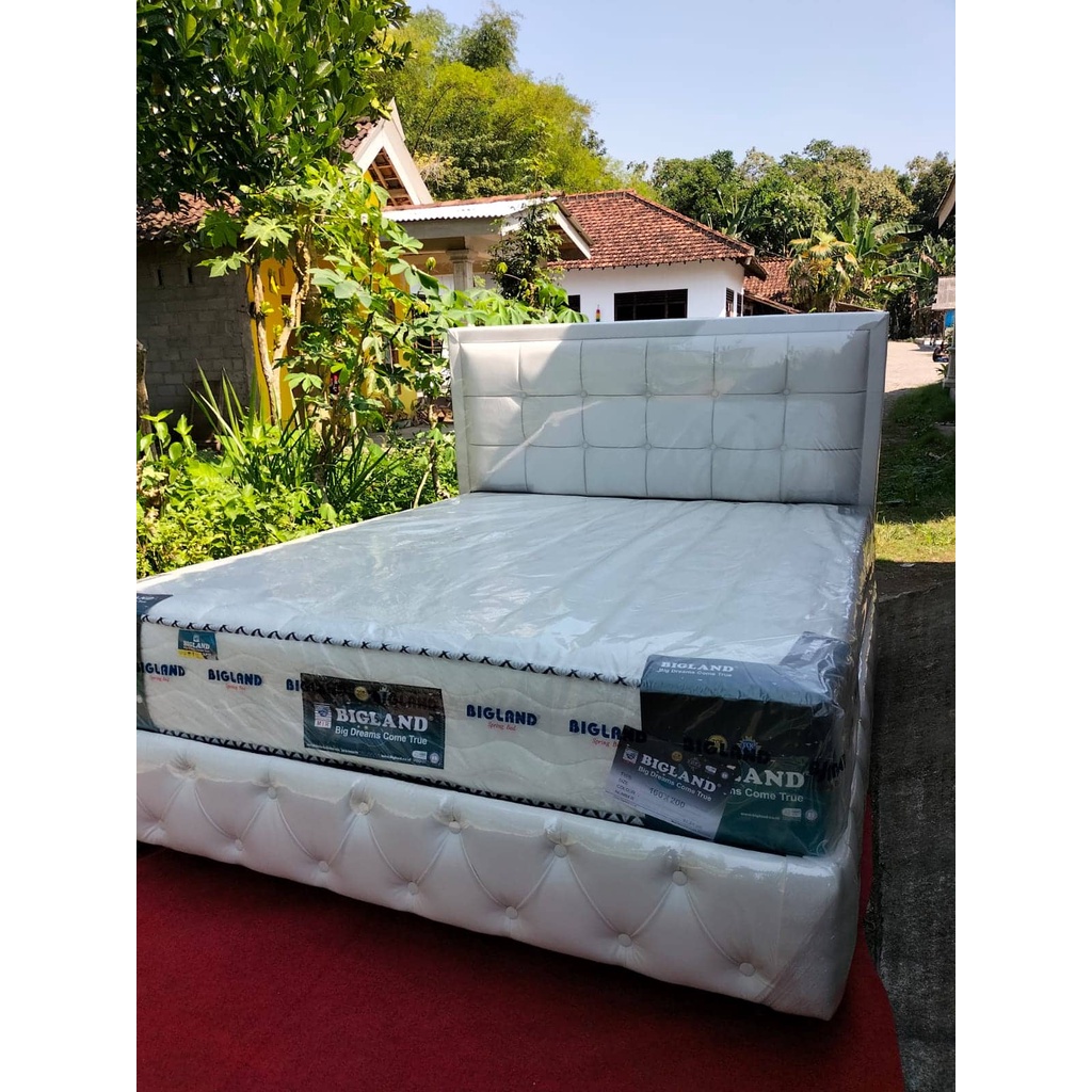 KASUR / SPRINGBED /SPRING BED/ BED SET ECOLAND VESTA BY SPINNO/ SET UKURAN 160X200 - MITRA MEBEL GRU