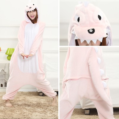 BAJU ONESIE DINOSAURUS DINO PINK PIYAMA KOSTUM COSPLAY