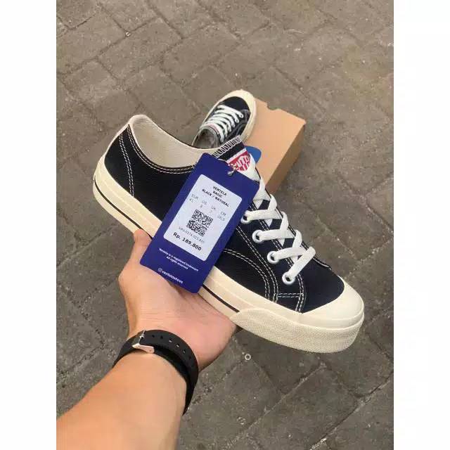  SEPATU  VENTELA  BASIC LOW BLACL NATURAL BLACK WHITE VANTELA 