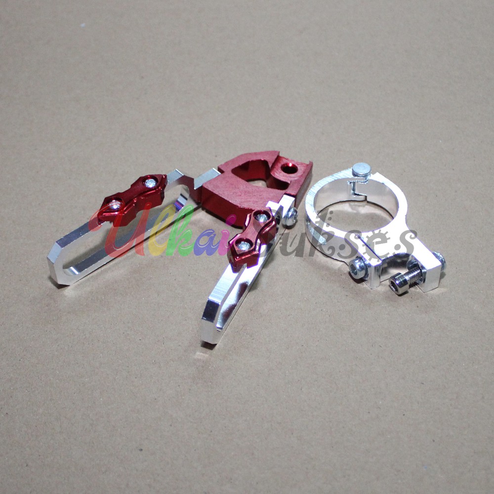 Breket Selang Rem Depan Motor l Kleman Selang Rem Motor Bahan CNC l Variasi Aksesoris Bracket Pengunci Selang Rem Cakram Depan Two Tone Universal Murah