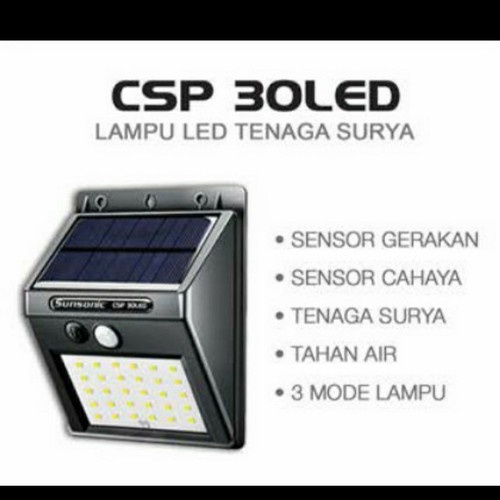 Lampu Taman Tenaga Surya 30LED / Lampu Tempel Sensor Surya / Lampu Sensor Surya Tanpa Kabel