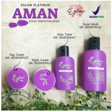 ECER EGLOW PLATINUM/E GLOW PLATINUM/DAY CREAM EGLOW/NIGHT CREAM EGLOW/FACIAL WASH EGLOW/TONER