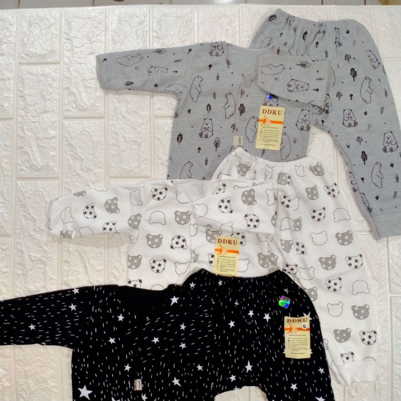 SETELAN BAYI KANCING DEPAN PANJANG DDKU SNI || Stelan baby Newborn cewek cowok UNISEX ddku sni || se