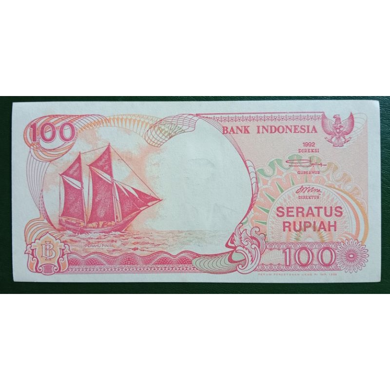 NOMOR CANTIK/HAMPIR ASCENDING 100 RUPIAH PHINISI THN 1992/1999