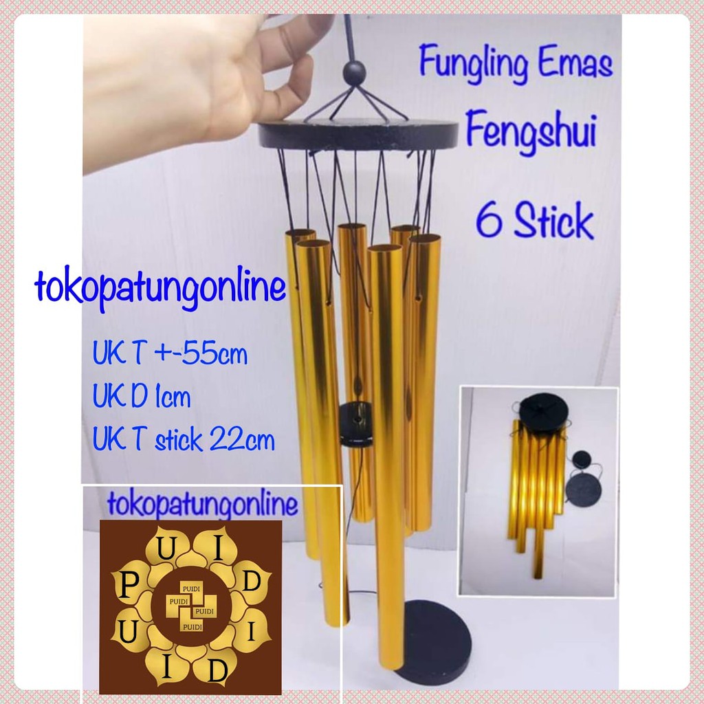 Fungling Lonceng Angin Wind Chime Emas Best Seller