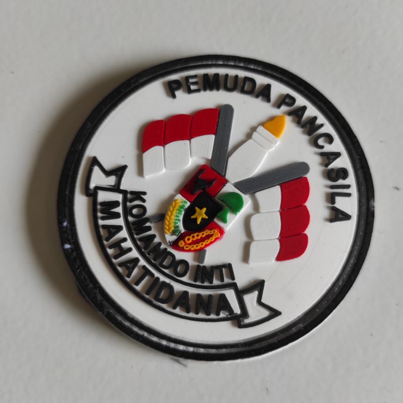 PATCH RUBBER LOGO KOMANDO INTI PP ( PEMUDA PANCASILA) BULAT/TEMPELAN EMBLEM KARET VELCRO