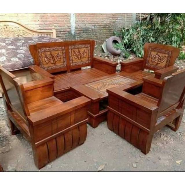 KURSI TAMU MINIMALIS KAYU JATI PETRIK 2111