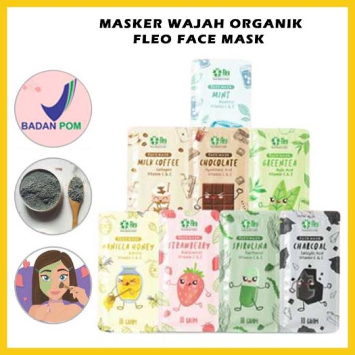 Masker Wajah Organik FLEO Face Mask 10Gr Bubuk Powder Original