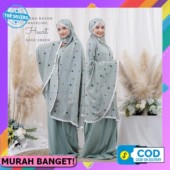 Mukena Dewasa Poncho Rukuh Fashion Model Baru Polos Cewek Traveling Jumbo Travel Premium Terusan Tra