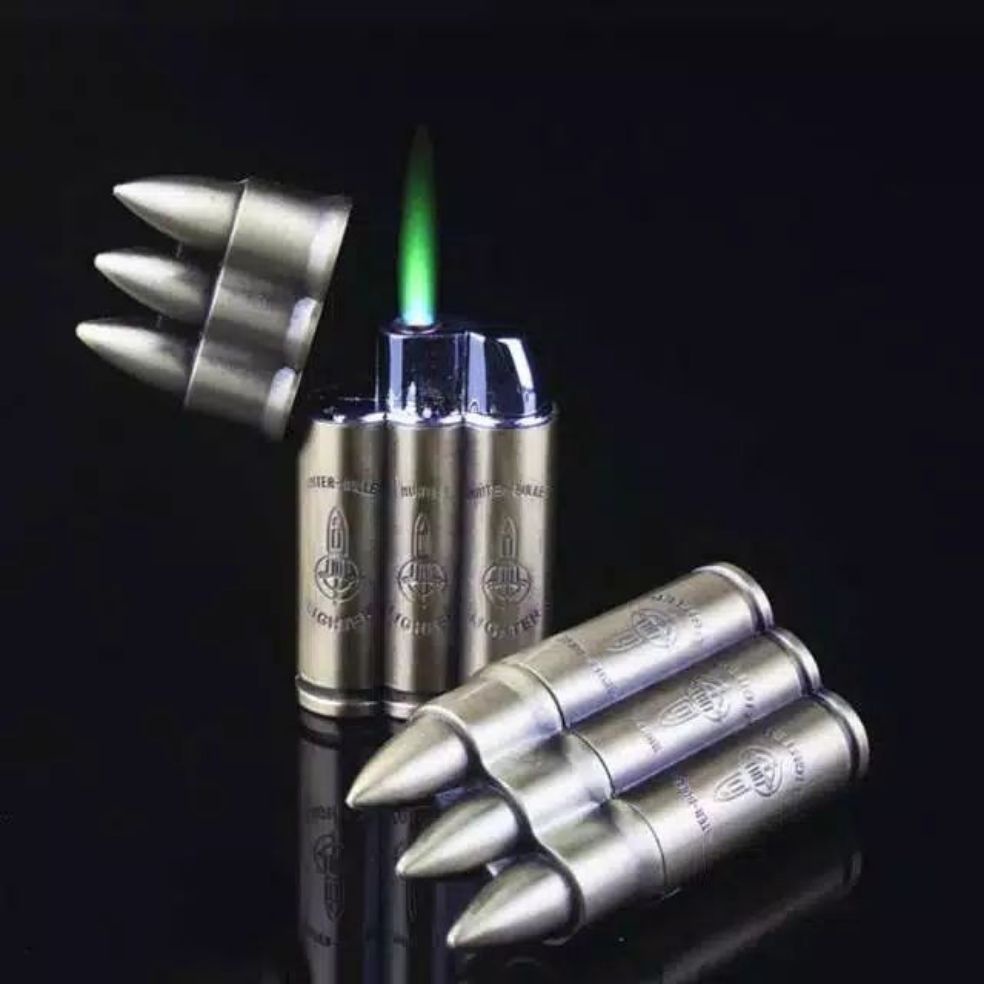 Korek Api Gas Unik Model Peluru Api Jet Las