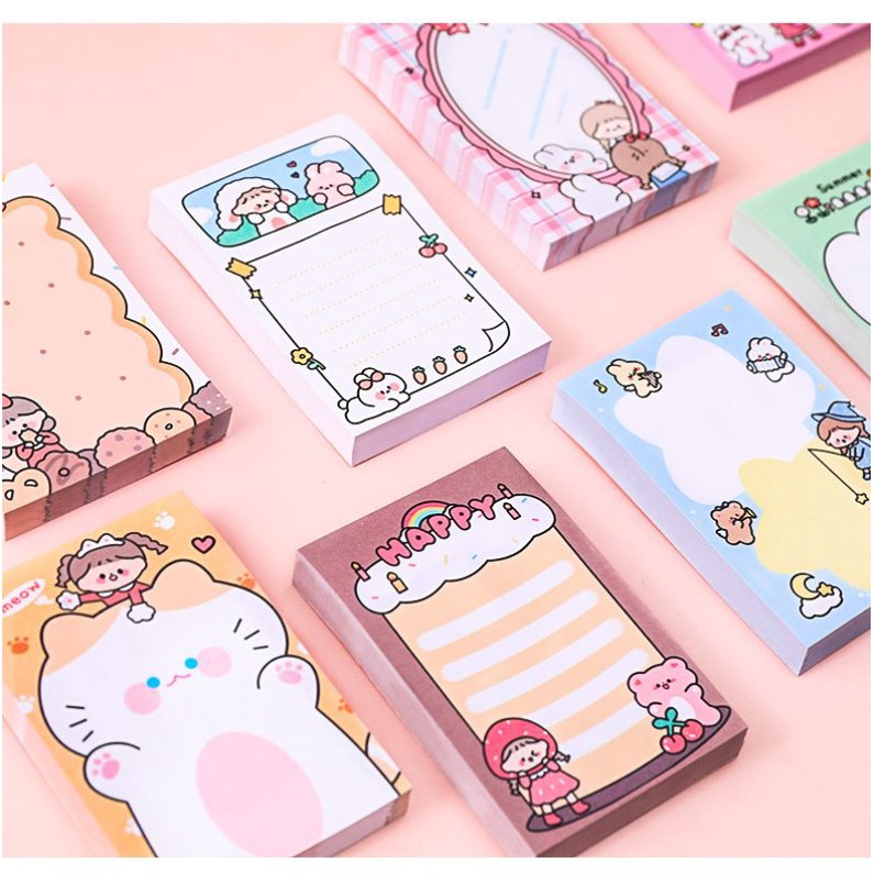 Jual Memo Pad Sticky Notes Anak Perempuan Lucu 100lembar Indonesia Shopee Indonesia