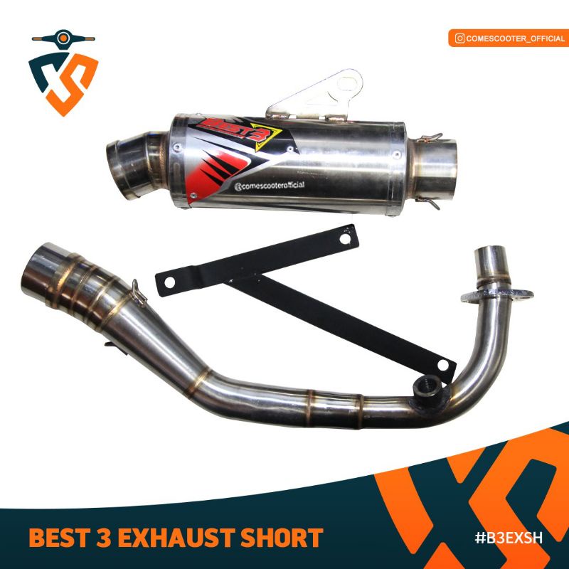 KNALPOT BEST 3 SHORT VESPA SPRINT PRIMAVERA LX LXV S