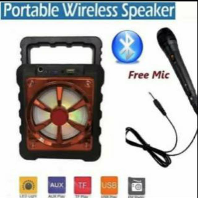 Speaker Bluetooth Fleco F-1914 Free Mic /  Portable Wireless  Speaker