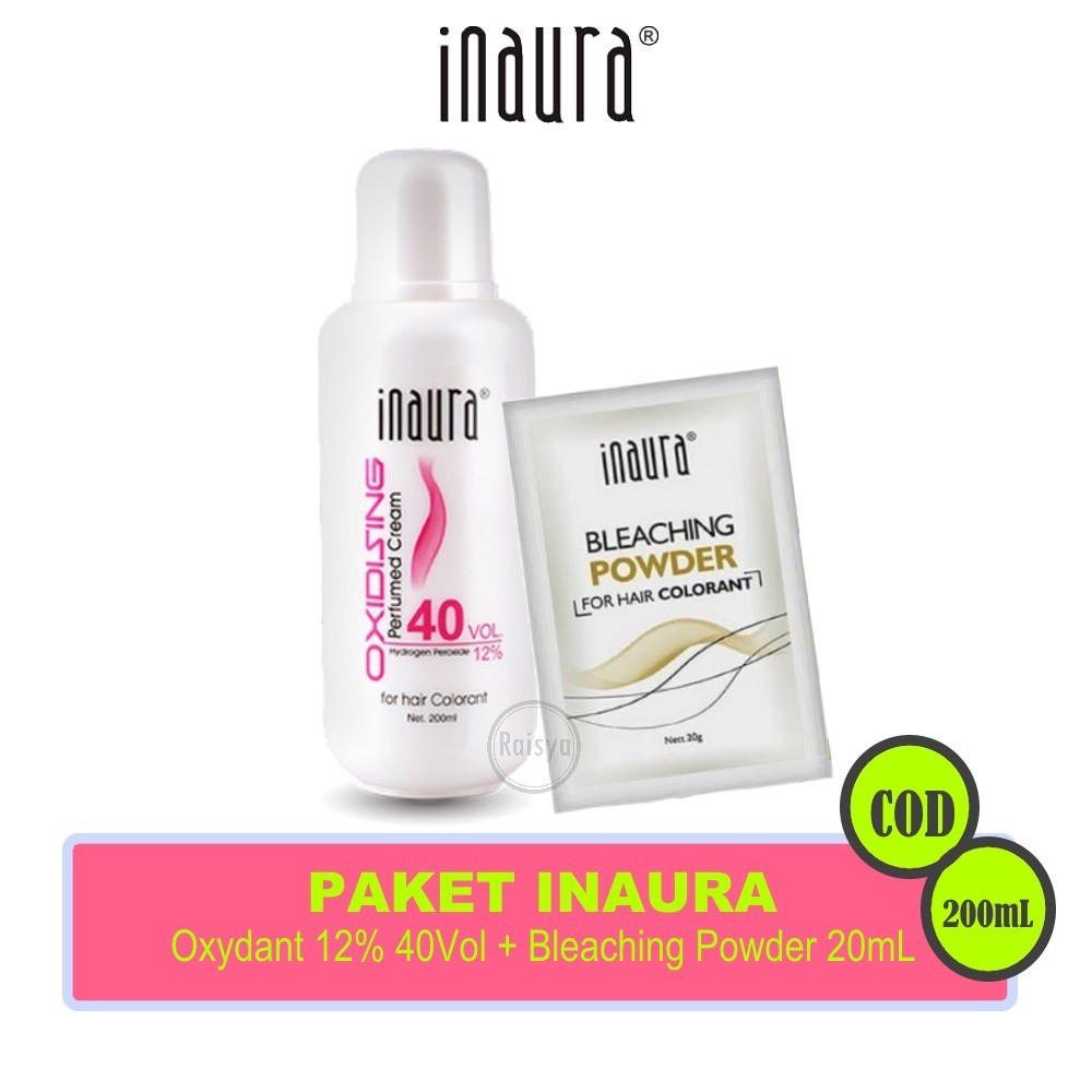 Inaura Paket Bleaching ( Oxidant 12% 40Vol 200ml + Bleaching Powder 20ml )