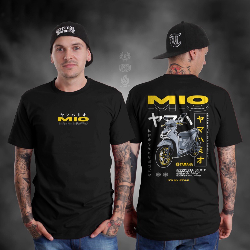 Baju Atasan Kaos Distro Motor Pria Lengan Pendek Terbaru Keren 2022 Yamaha Mio Old Triple