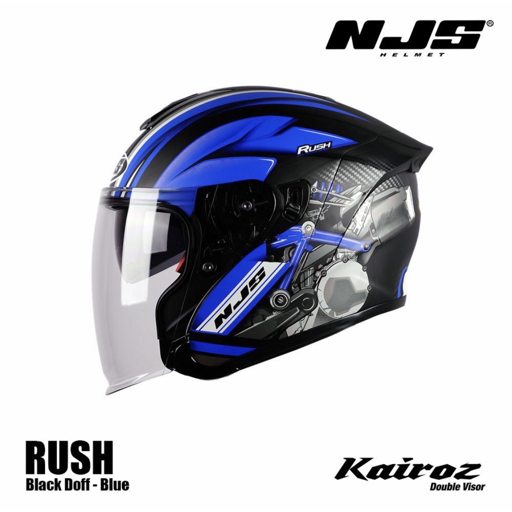 HELM NJS KAIROZ MOTIF RUSH DOBLE VISOR HELM HALF FACE