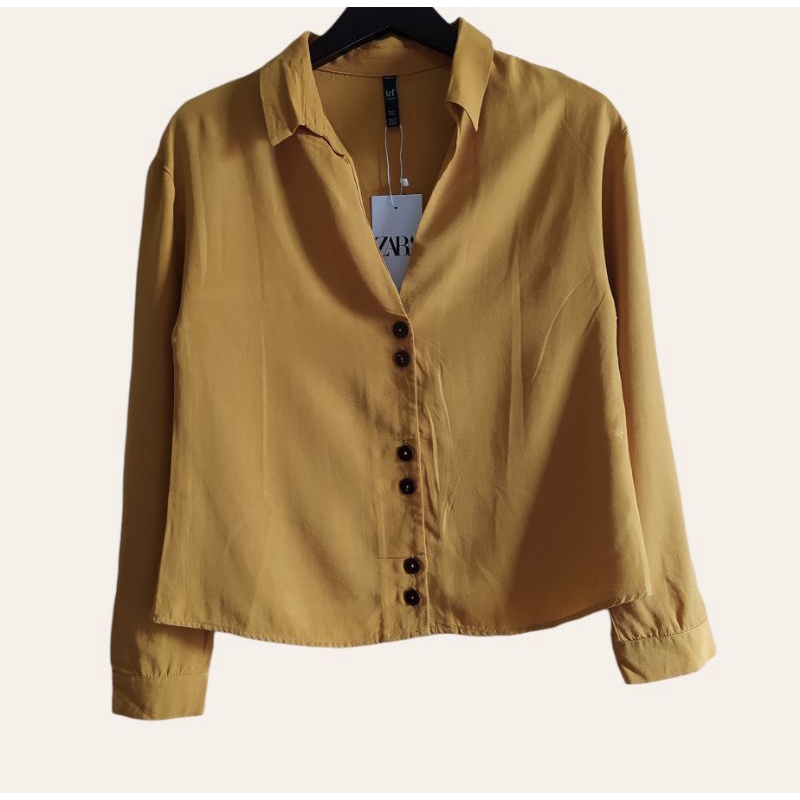 kemeja crop top,crop top zara,baju crop top, kemeja zara