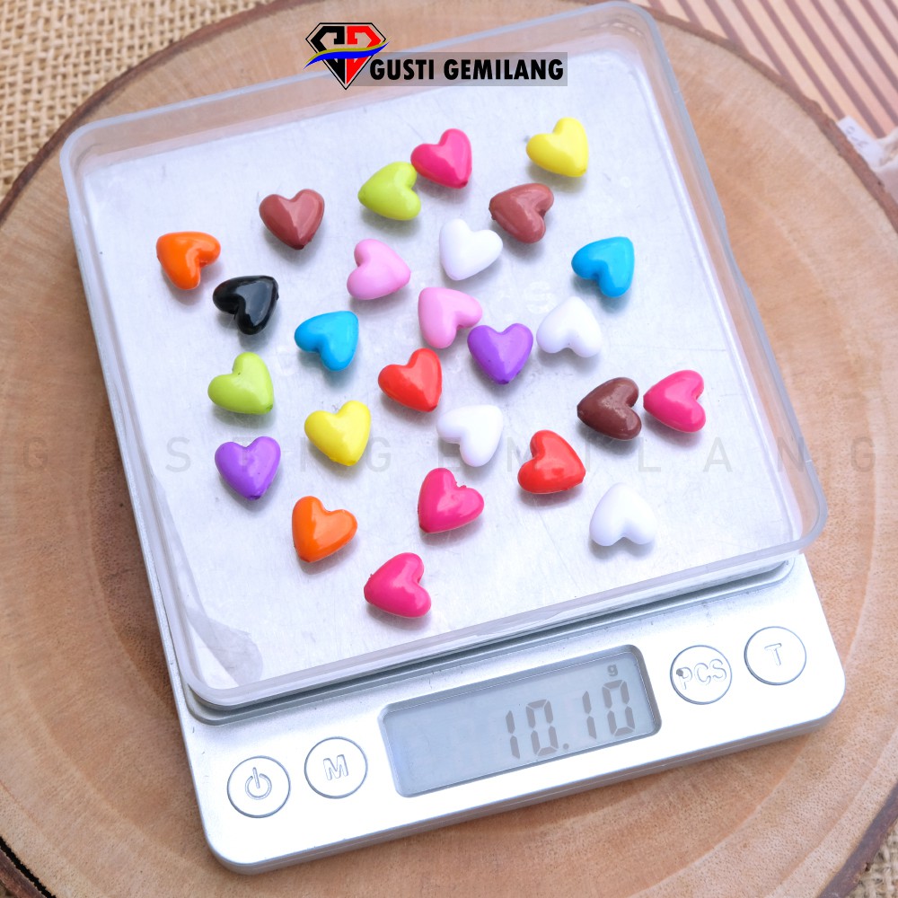 10 Gram Manik Love Warna Warni Kecil Aksesoris Wanita