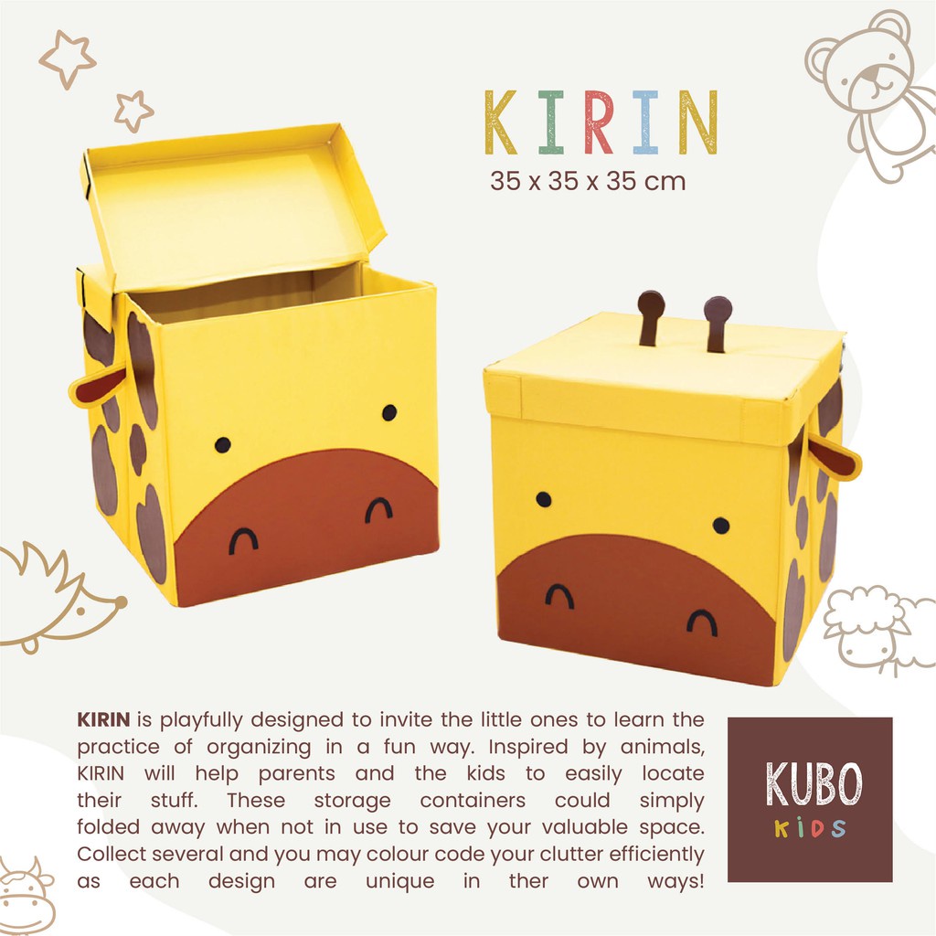 Kubo Kids Kirin Box Organizer/Kotak penyimpanan