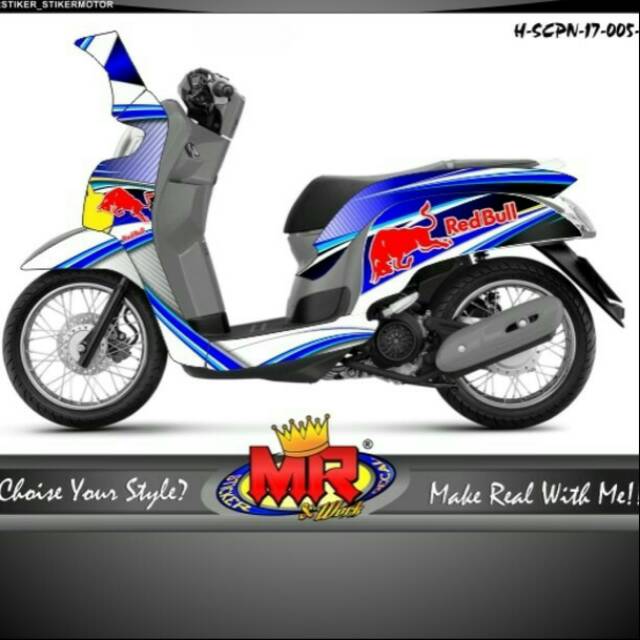 Decal Dekal All New Scoopy Redbull Stiker Sticker Semi Full Desain