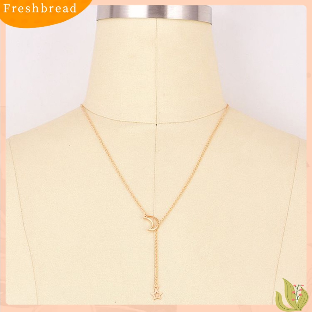 【Fresh】❀Women Fashion Moon Star Clavicle Chain Pendant Short Necklace Party Jewelry Gift