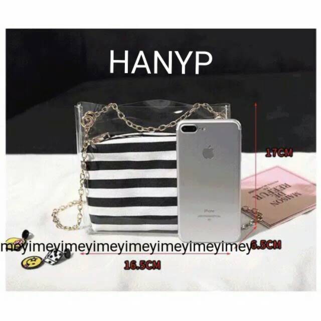 Sling bag Hanyp mika transparan tas selempang wanita cantik tas mini