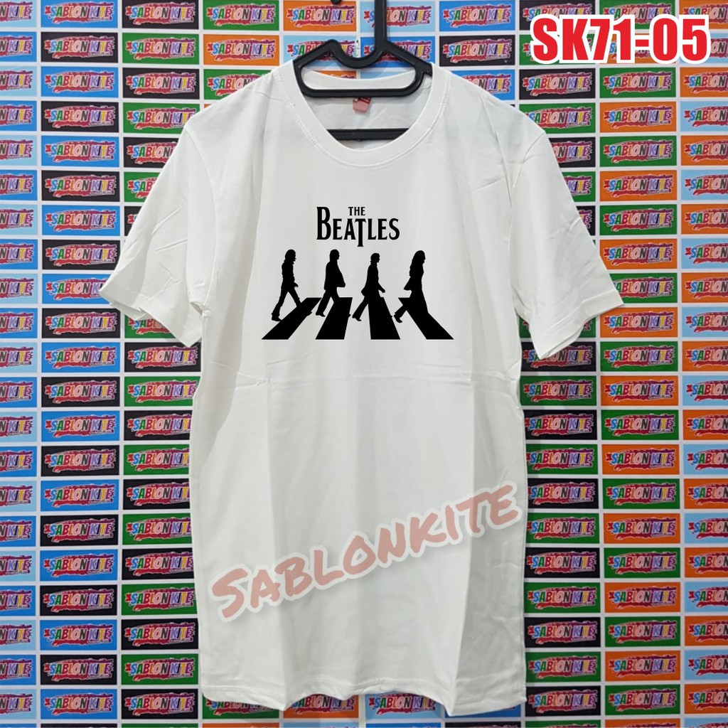 MURAH !!! KAOS SABLON THE BEATLES 2 bahan kaos cotton combed 30S