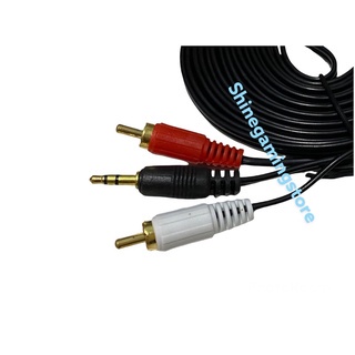 Kabel Audio To 2 Rca Gold Plated 3meter / Kabel Jack 2in1 Aux Audio - Rca / Kabel Speaker 2 in 1