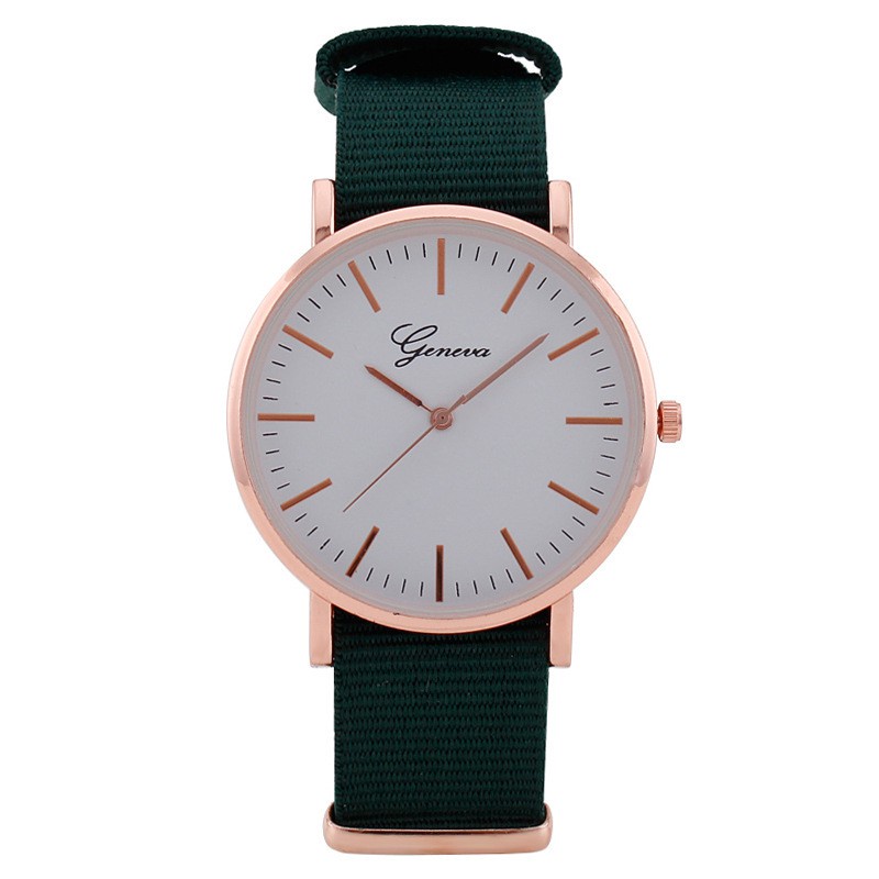 ✅COD Jam Tangan GEVENA TALI CANVAS - Quartz Fashion Wanita Casual Wrist Watch-Hijau