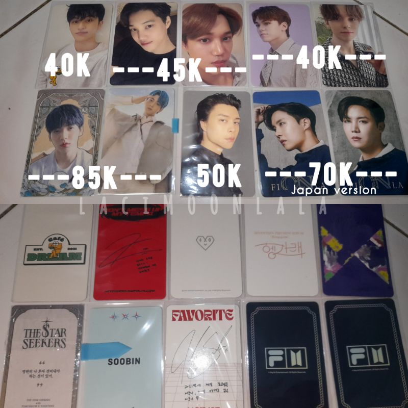 PC Johnny Favorite Classic JHope Fila Soobin TXT Mark Cafe Kai EXO Vernon Seventeen