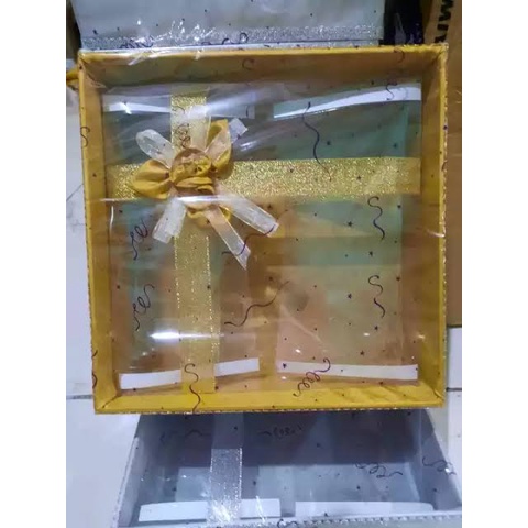 Box Kotak Hantaran Kue Uk 30cm untuk Lamaran dan Pernikahan / Kotak Kue Seserahan Tutup Mika UK 30 C