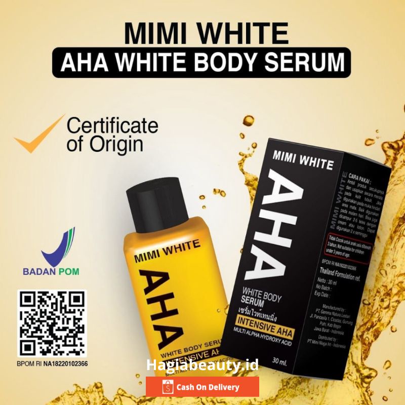 Bpom - Mimi white Aha white body lotion booster - Body serum booster - bright serum 30 ml