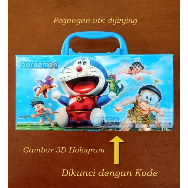 

Kotak Pensil Kunci Kode / Tempat Pensil Kunci 3D Hologram - DORAEMON