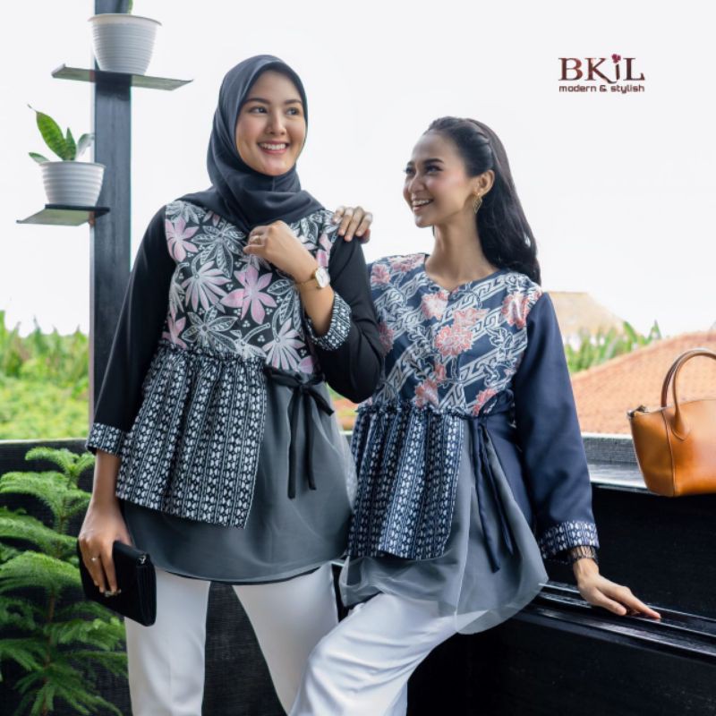 Batik wanita ASJ SA HRB026 Kenongo Kemeja Tosca Pendek