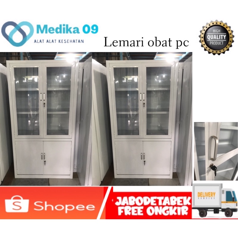 Lemari obat kaca 2 pintu pc
