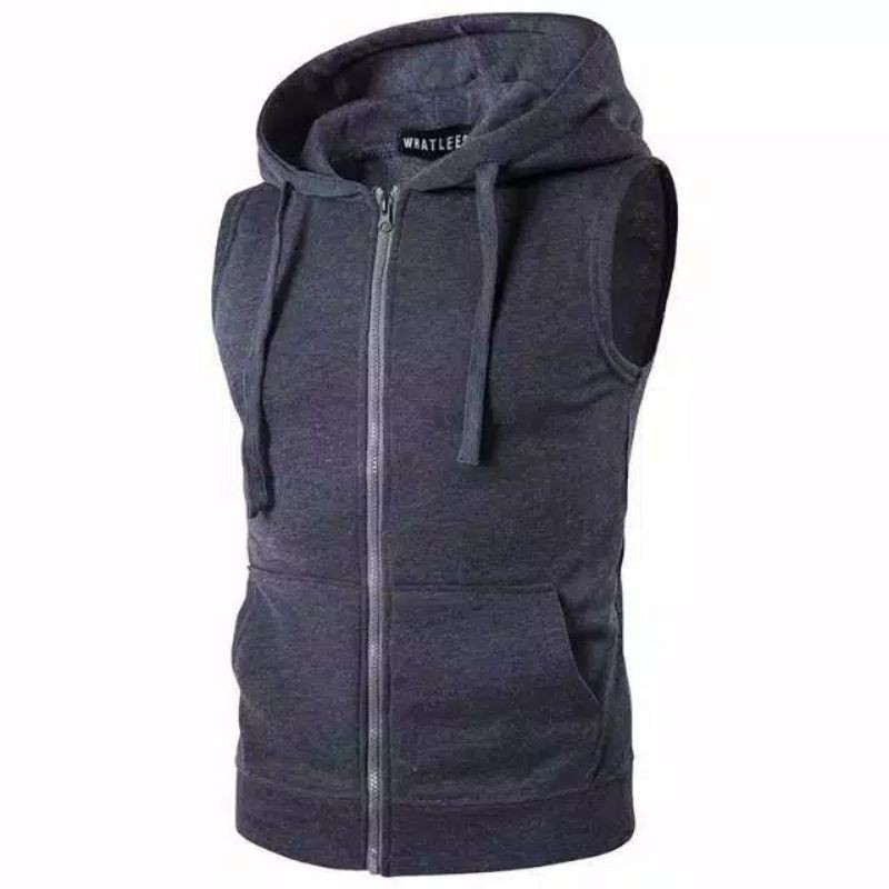 Jaket Rompi pria fleece vest hoodie zipper Jumbo Bigsize M L XL XXL XXXL XXXXL XXXXXL