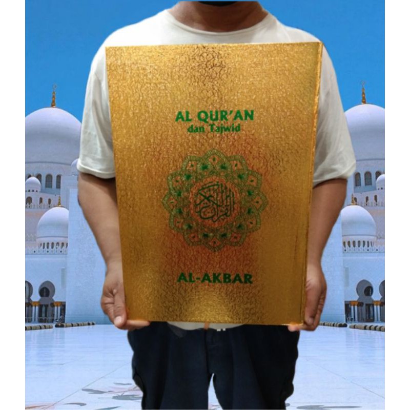 Al Quran Lansia Super Jumbo Cover Emas A3 Besar 29x42