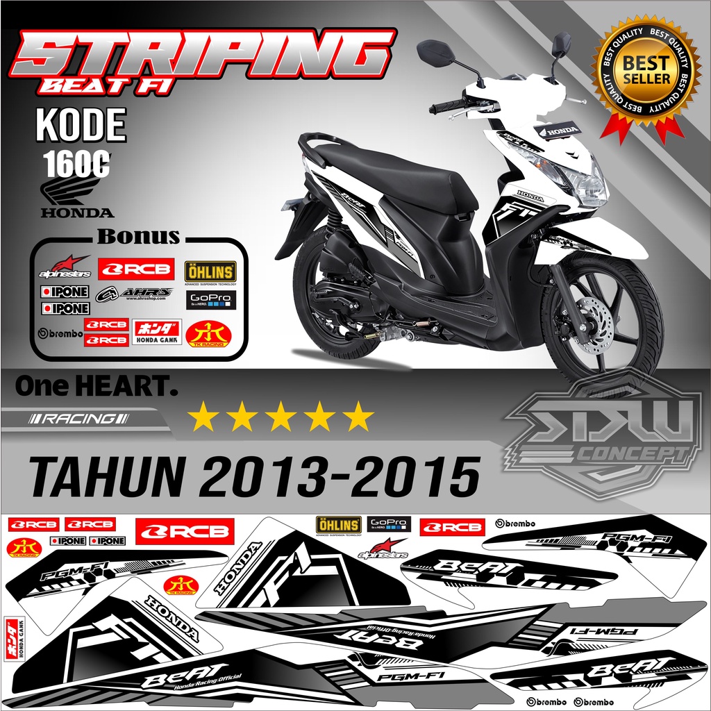 Striping Beat 2013-2015  Stiker Lis Motor Beat Variasi kode 160