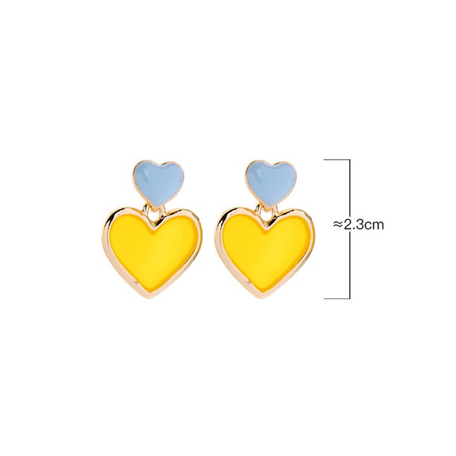 LRC Anting Tusuk Fashion Light Blue S925 Sterling Silver Drop Oil Love Earrings D13943