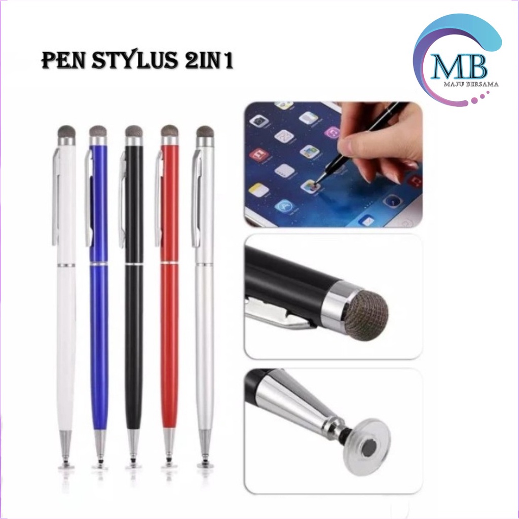 Stylus pen UNIVERSAL 2in1 ballpoint pulpen pena smartphone handphone hp touchscreen touch screen sensitive tablet capacitive MB2417